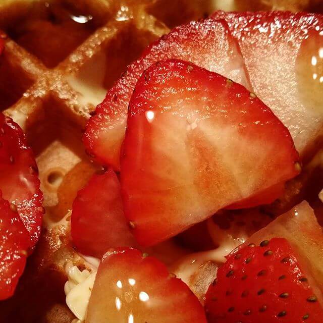 Strawberries and waffles